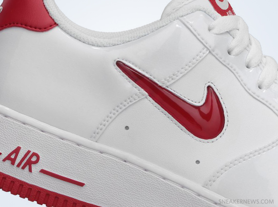 Nike Air Force 1 Low Jewel – White Patent – University Red