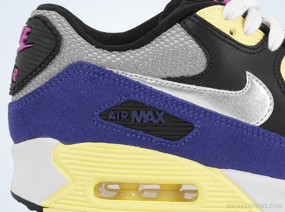 Nike WMNS Air Max 90 – Medium Grey – Black – Purple – Yellow