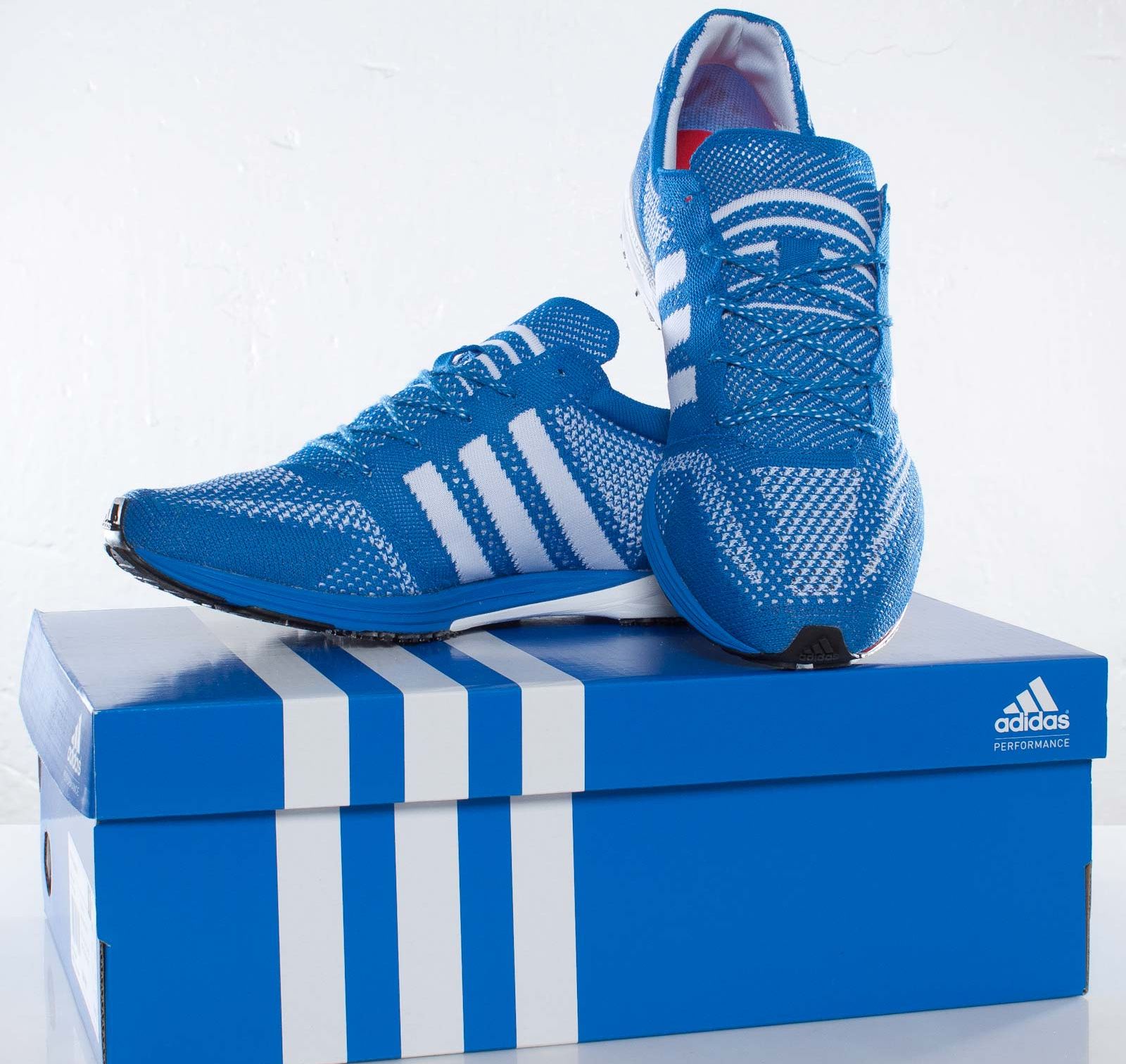 adidas-adizero-primeknit-prime-blue-running-white-01 Adidas Adizero Primeknit Prime Blue Running White 01