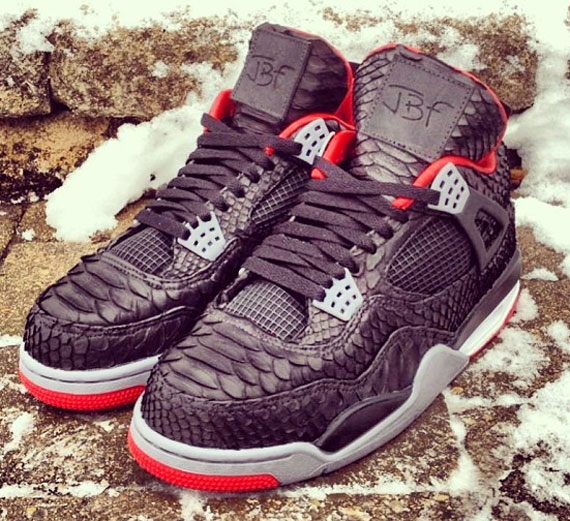 Air Jordan IV Fire Red Python Customs by JBF 