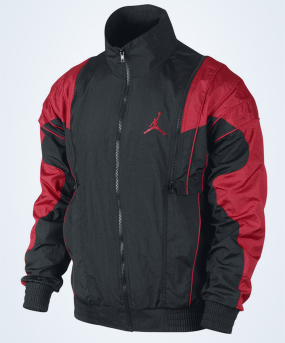 Jordan jacket black hot sale and red