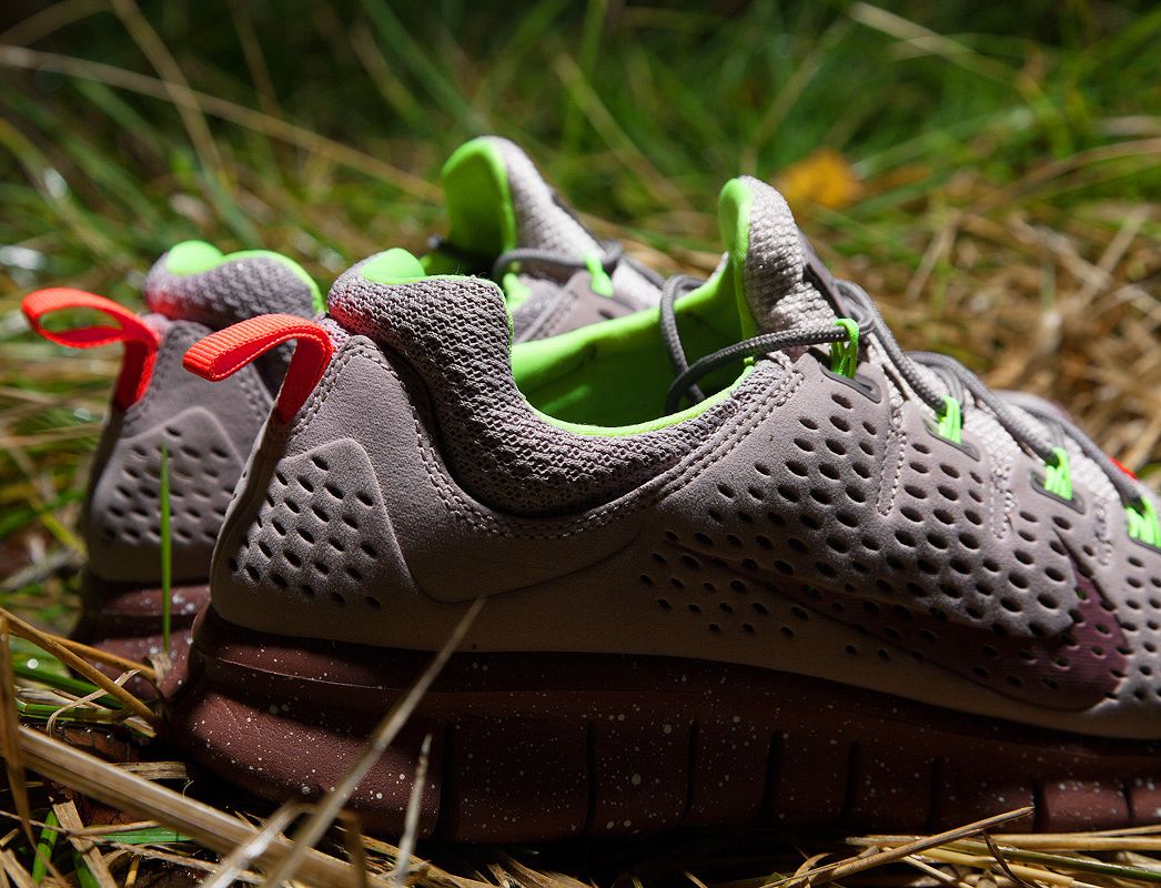 Nike Free Powerlines Ii Grey Neon Red 01