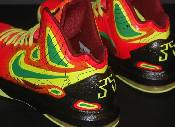Nike KD V "Weatherman on Fire" Customs by JP Custom Kicks