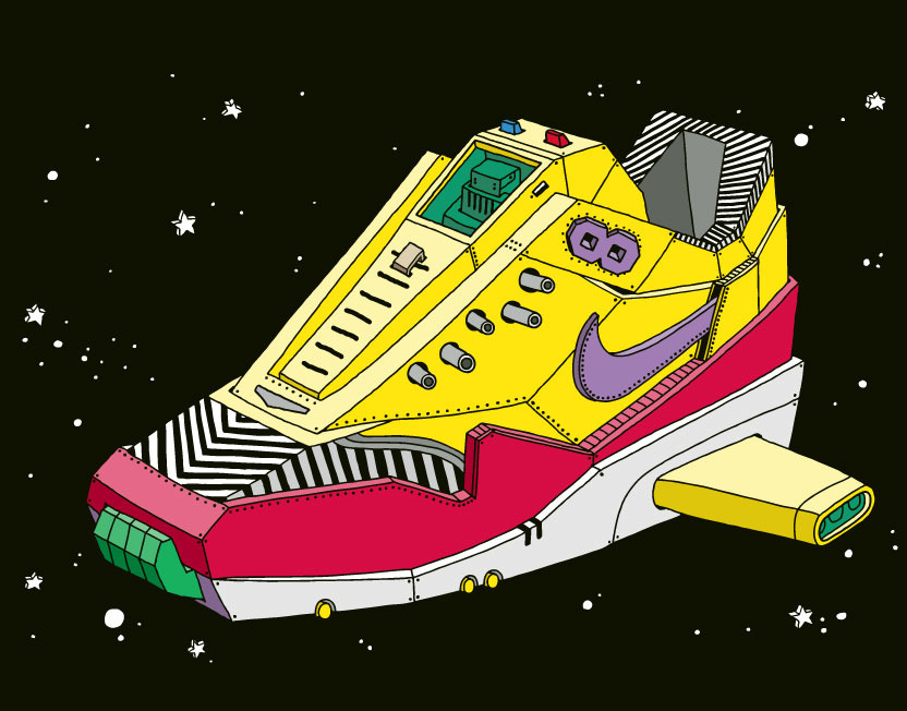 space-sneakers-illustrations-by-ghica-popa-01 Space Sneakers Illustrations By Ghica Popa 01