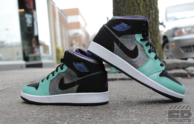air-jordan-1-phat-gs-black-teal-iridescent- Air Jordan 1 Phat Gs Black Teal Iridescent