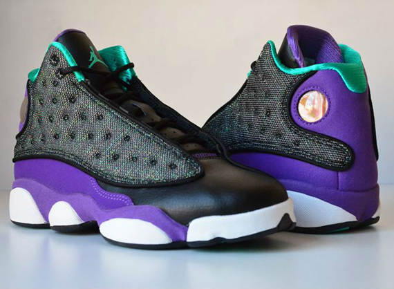 jordan 13 black and teal