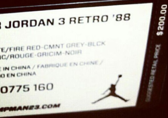 Air Jordan III Retro ’88 Retail Price