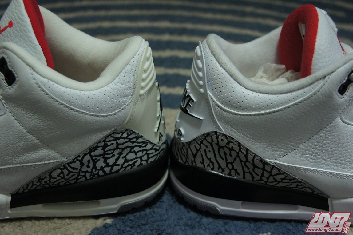 Air Jordan Iii White Cement 2003 Vs 2013 Retro Comparison 6