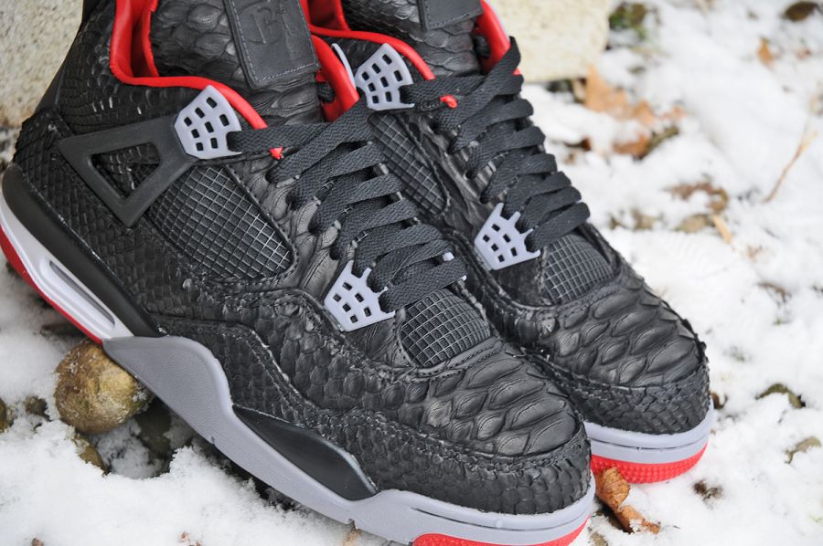 Air Jordan IV Fire Red Python Customs by JBF 