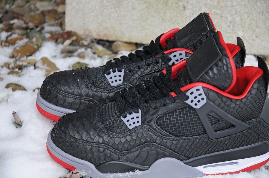 Air Jordan IV Fire Red Python Customs by JBF 