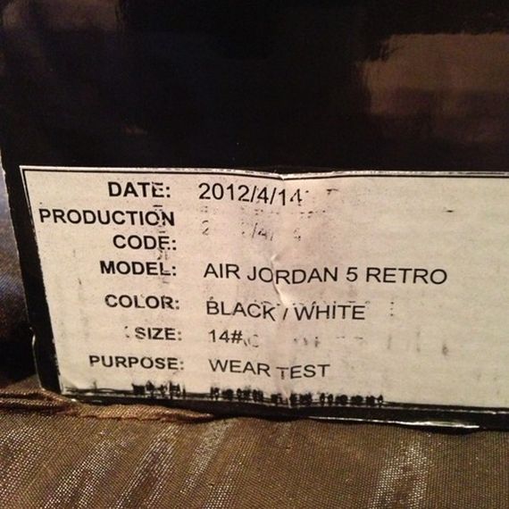 Air Jordan V Blackout Sample 01