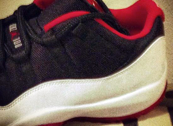 Air Jordan Xi Low Black White Varsity Red Summer 2013