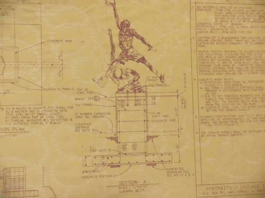 Michael Jordan United Center Statue Blueprints 02