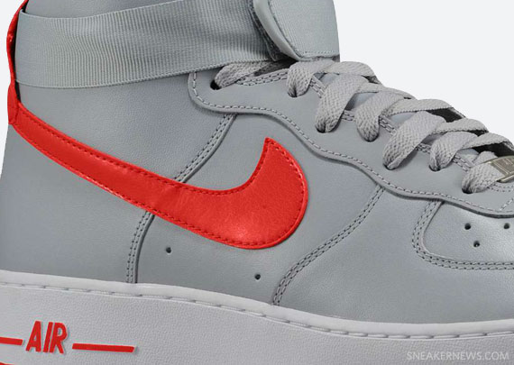 Nike Air Force 1 High – Wolf Grey – Hyper Red