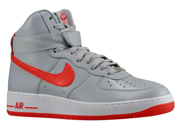 Nike Air Force 1 High Wolf Grey Hyper Red 2