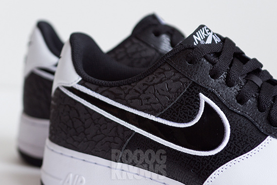 nike Zoom air force 1 low white black elephant print 3