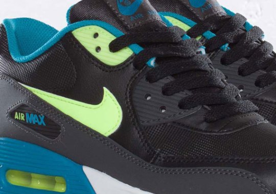 Nike Air Max 90 GS – Black – Neo Turquoise – Volt