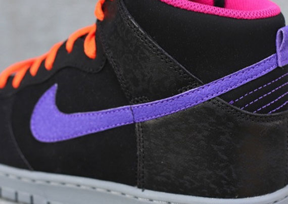 Nike Dunk High Black Court Purple Electric Orange