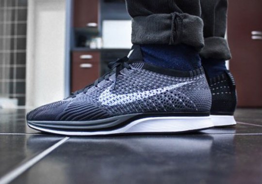 nike flyknit racer dark grey white black 01