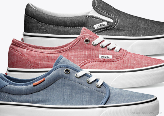 Vans slip on on sale chambray