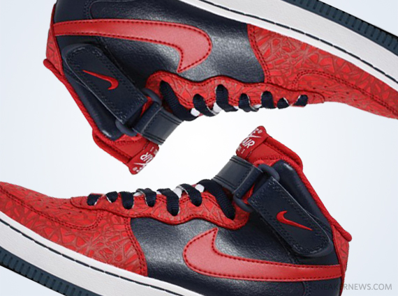Nike Air Force 1 Mid - Gym Red - Squadron Blue - Obsidian