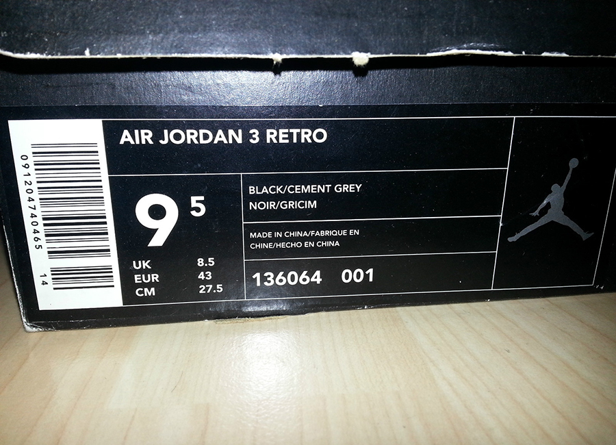 Air Jordan Iii 2001 Black Cement Nike Air 1