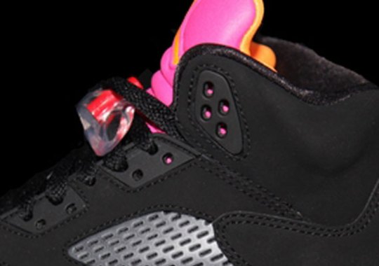 Air Jordan V GS – Black – Bright Citrus – Fusion Pink