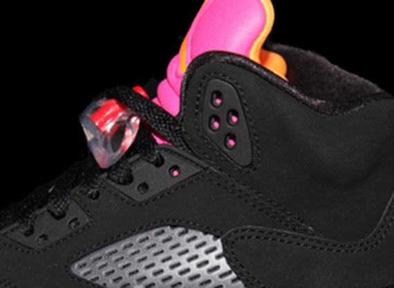 Air Jordan V GS – Black – Bright Citrus – Fusion Pink