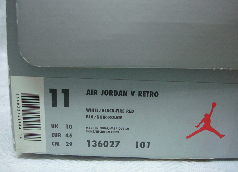 Air Jordan V White Red 2000 Nike Air 5