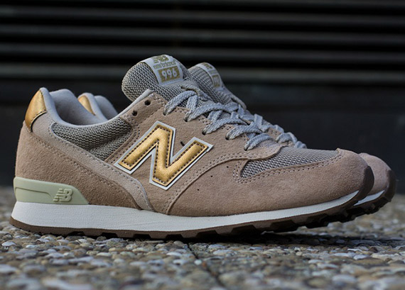 new balance beige and gold