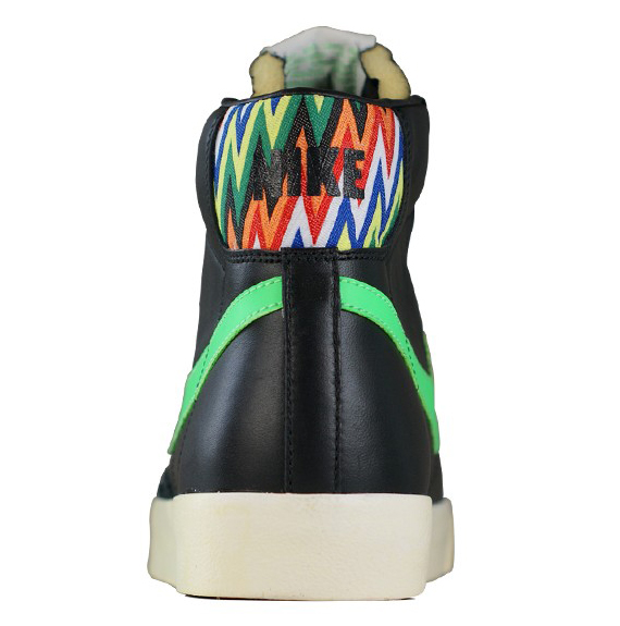 Nike Blazer Mid Black Green Zig Zag Print 3