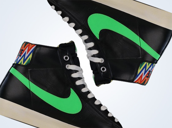 Nike Blazer Mid Black Green Zig Zag Print 4