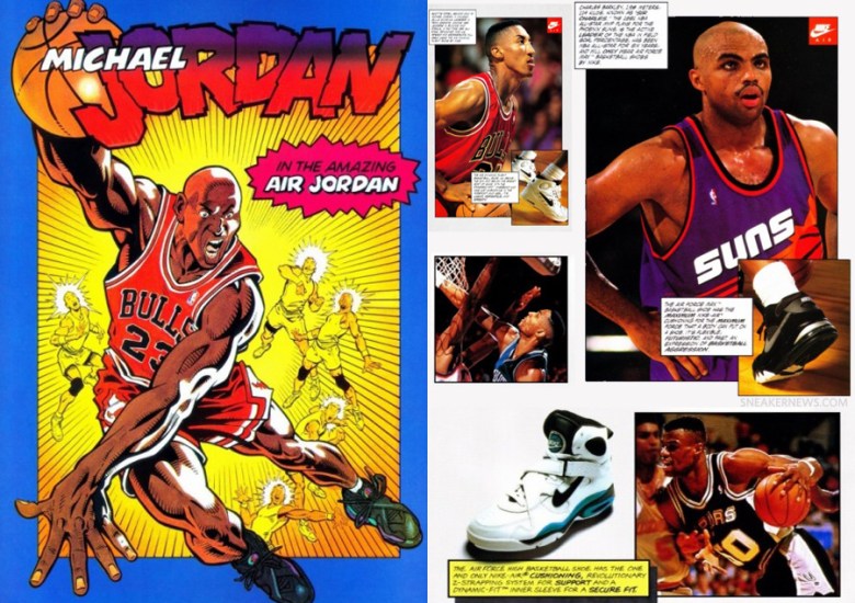 Vintage 1993 Nike Basketball Comic Book Ads