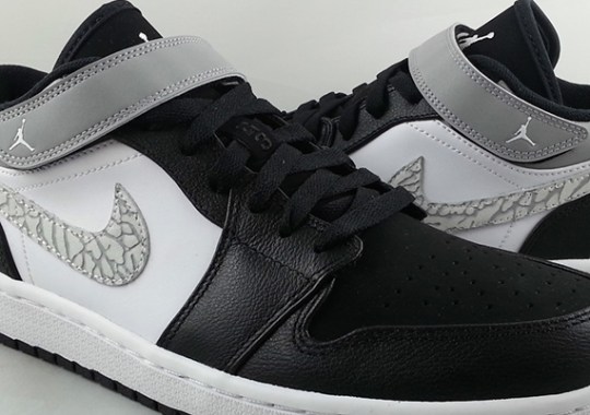 Air Jordan 1 Strap Low – Black – Matte Silver – White