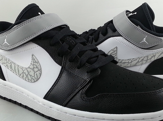 Air Jordan 1 Strap Low – Black – Matte Silver – White