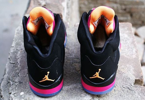 Air Jordan 5 Retro Gs Black Bright Citrus Fusion Pink 8
