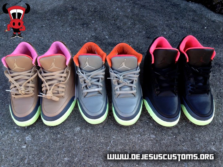 Air Jordan Iii Threezy Pack Customs 01