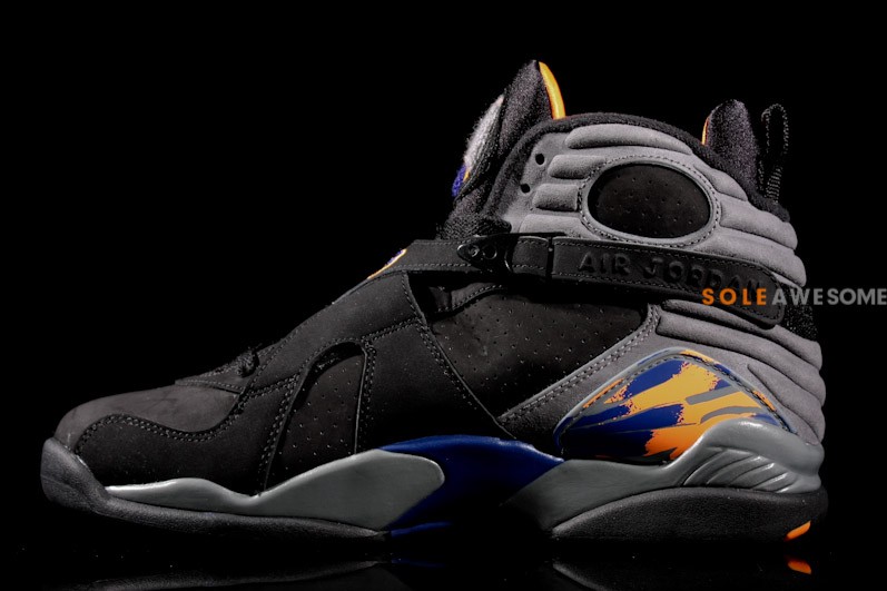 Air Jordan Viii Black Bright Citrus Cool Grey Deep Royal Blue 10
