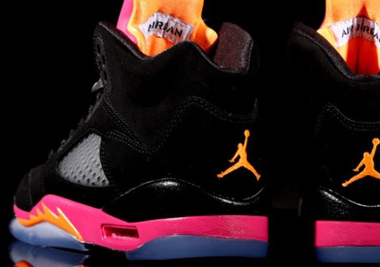 Air Jordan V Retro GS – Black – Bright Citrus – Fusion Pink