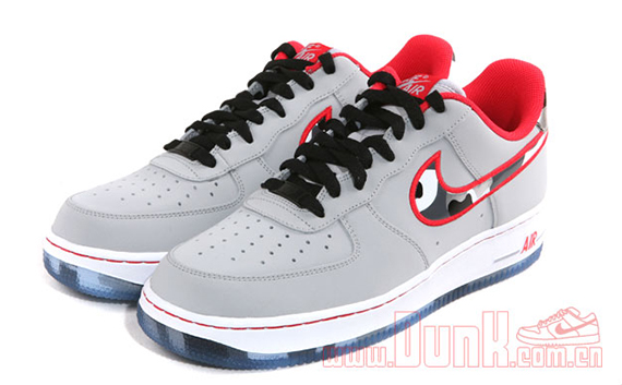 Fighter Jet Nike Air Force 1 Low Grey Hyper Red 6