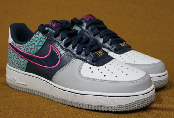 Nike Air Force 1 Teal Elephant Print Purple