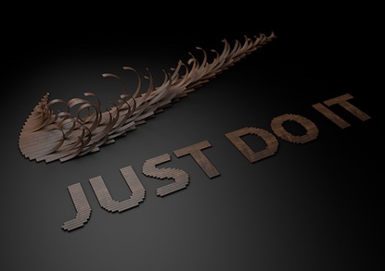 Nike “Just Type It” Wooden Slats Typography by Txaber