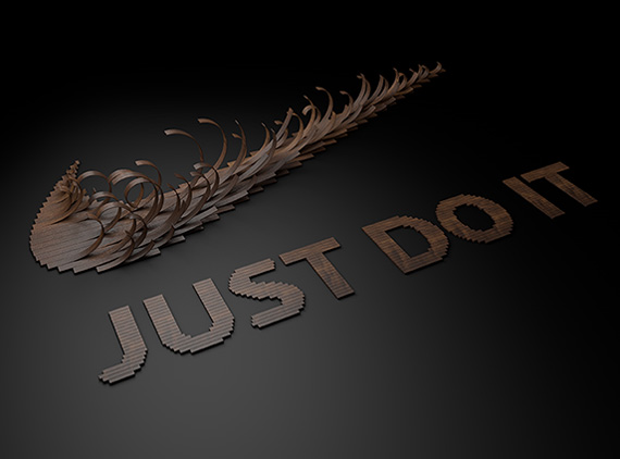 Nike “Just Type It” Wooden Slats Typography by Txaber