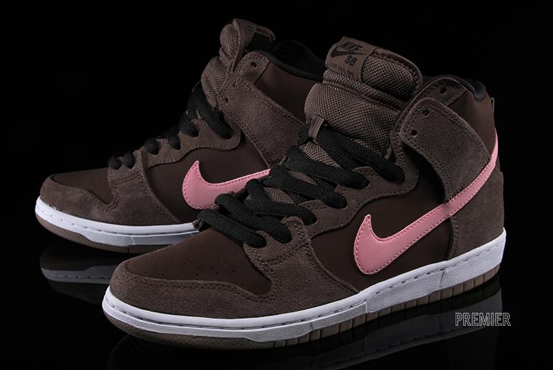 Nike Sb Dunk High Pro Smoke Baroque Brown Ion Pink 2
