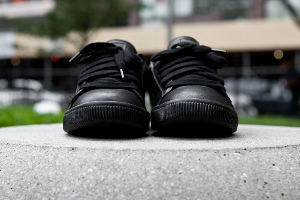 PUMA CLYDE LUXE black PUMA Shoes Clyde Luxe Leather Trainers Black Sneaker Size 8