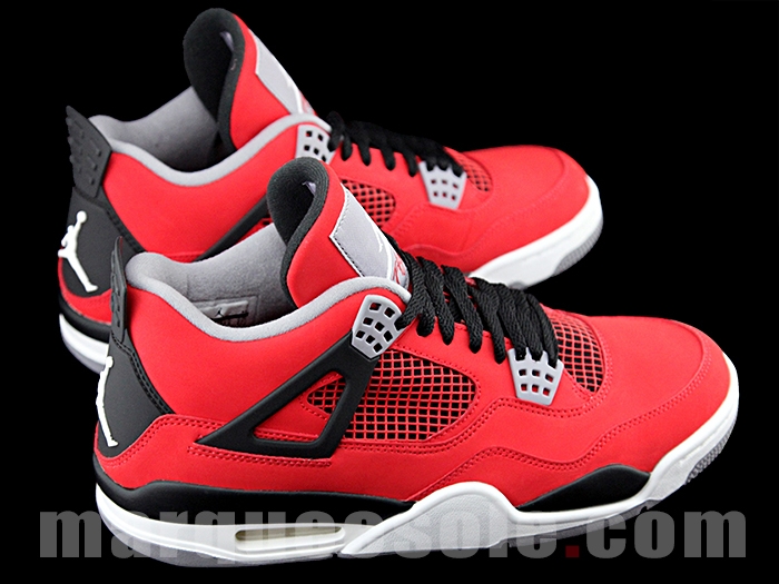 Air Jordan 4 Fire Red White Black Cement Grey 05
