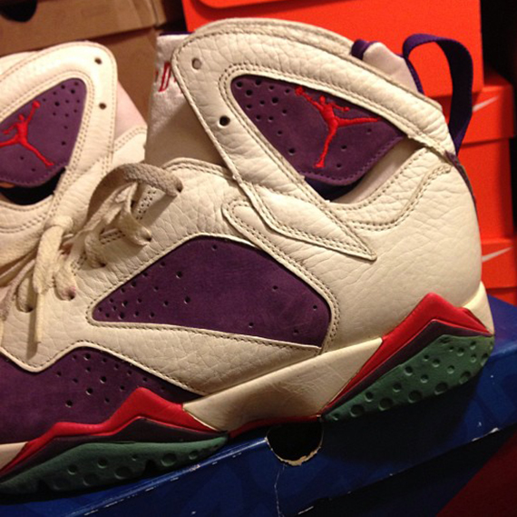 Air Jordan Vii Original 1992 Sample White Green Red Purple 1