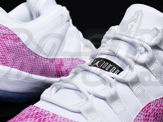 Air Jordan Xi Low Gs White Pink Snakeskin