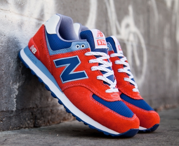 blue and red new balance 574