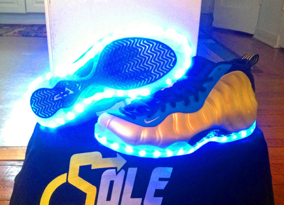 Nike Air Foamposite One - Electrolime/Blue - Light-Up Customs by Sole Swap